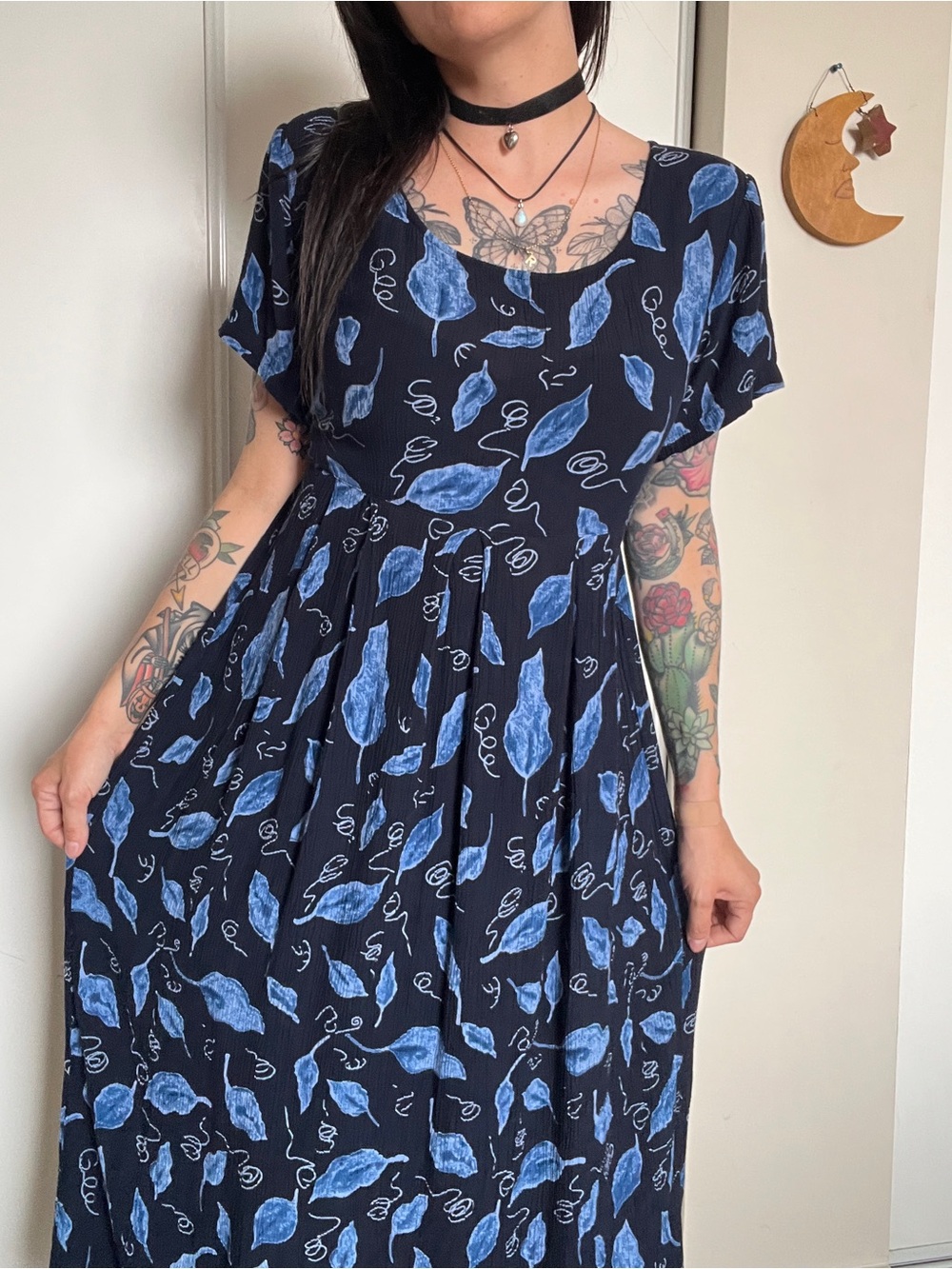 Vintage whimsigoth flowy dress | practical magic witchy cottagecore - Picture 6 of 7